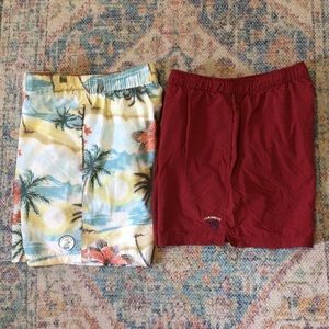 2 prs Men's swim trunks medium Caribbean Joe Island beach‎ pool